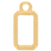 Breloque rectangle évidé 14x7 mm - Doré à l'or fin x1|raw }}