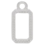 Breloque rectangle évidé 14x7 mm - Placage argent fin x1