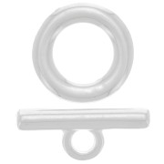 Fermoir en T pour bracelet ou collier - 15 mm - Plaqué argent x1|raw }}