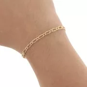 Chaîne maille figaro alternée (1x1) 3,5 mm doré à l'or fin x1m