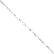 Chaîne maille figaro alternée (1x1) 3,5 mm Rhodié x1m