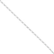 Chaîne maille figaro alternée (1x1) 3,5 mm Rhodié x1m