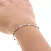 Chaîne maille figaro alternée (1x1) 3,5 mm Rhodié x1m