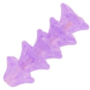 Perles fleurs cloches en verre 4x7 mm - Crystal Violet x20