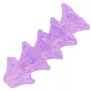 Perles fleurs cloches en verre 4x7 mm - Crystal Violet x20
