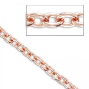 Chaîne en aluminium maille forçat 5 mm doré rose x1m