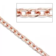 Chaîne en aluminium maille forçat 5 mm doré rose x1m
