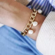 Chaîne en aluminium maille gourmette  9x13 mm rhodié x1m