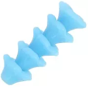 Perles fleurs cloches en verre 4x7 mm - Light Turquoise x20