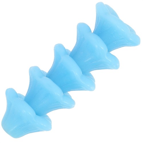 Perles fleurs cloches en verre 4x7 mm - Light Turquoise x20