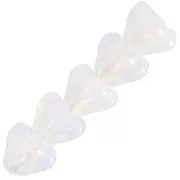 Perles fleurs cloches en verre 5x6 mm - White Opal x10
