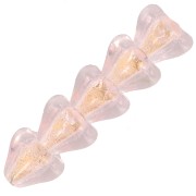 Perles fleurs cloches en verre 5x6 mm - Light Rose x10|raw }}