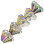 Perles fleurs cloches en verre 5x6 mm -  Crystal Marea x10