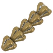 Perles fleurs cloches en verre 5x6 mm -  Crystal Metallic bronze x10