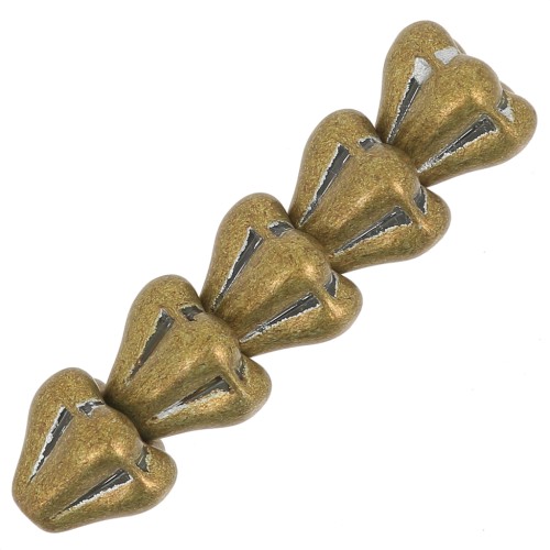 Perles fleurs cloches en verre 5x6 mm -  Crystal Metallic bronze x10