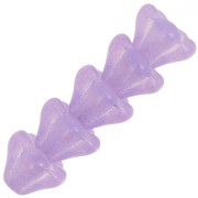 Perles fleurs cloches en verre 6x8 mm - Crystal Violet Pearl x10|raw }}