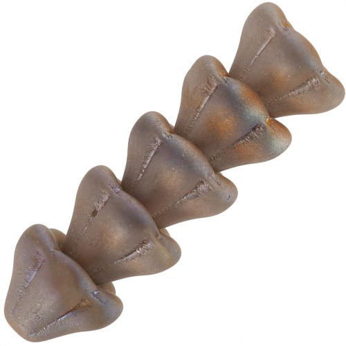 Perles fleurs cloches en verre 6x8 mm - Crystal Capri Rose Full Mat x10