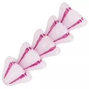 Perles fleurs cloches en verre 6x8 mm - White Opal Pink x10