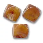 Cubes 9 mm imitation Ambre x5