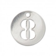 Breloque ronde chiffre 8 - 8.5 mm en Argent 925 x1