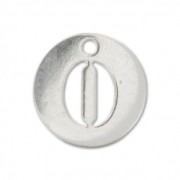 Breloque ronde chiffre 0 - 8.5 mm en Argent 925 x1|raw }}