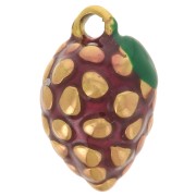 Breloque grappe de raisin 13x8mm Resine époxy Acier inoxydable 316L Doré Violet x1|raw }}