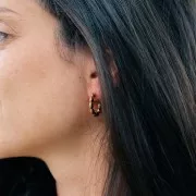 Créoles rondes avec fil grain de riz - 20 mm - Acier inoxydable 316L x2