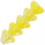 Perles fleurs cloches en verre 6x8 mm - Crystal Yellow x10