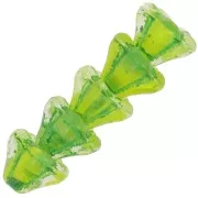 Perles fleurs cloches en verre 6x8 mm - Crystal Yellow Lime Green x10