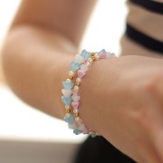 Perles fleurs cloches en verre 6x8 mm - Crystal Yellow Lime Green x10