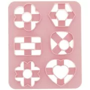 Set de 6 emporte-pièces plastique pour modelage & pâte polymère - Coeur - Fleur x1