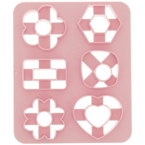 Set de 6 emporte-pièces plastique pour modelage & pâte polymère - Coeur - Fleur x1