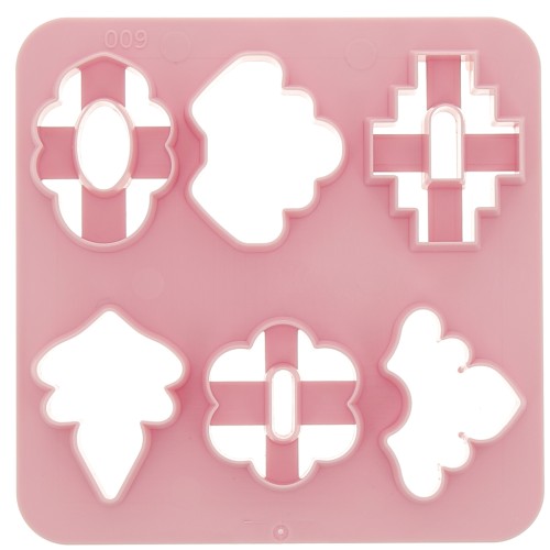 Set de 6 emporte-pièces plastique pour modelage & pâte polymère - Floral x1
