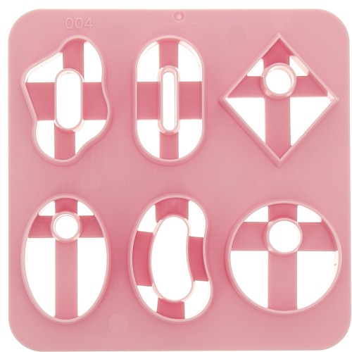 Set de 6 emporte-pièces plastique pour modelage & pâte polymère - Ovale x1