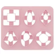 Set de 6 emporte-pièces plastique pour modelage & pâte polymère - Géométrique x1