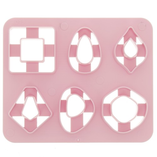 Set de 6 emporte-pièces plastique pour modelage & pâte polymère - Géométrique x1