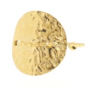 Bague ronde martelée avec fil diamanté - T52 à 59 - Acier inoxydable 304L Doré x1|raw }}