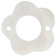 Intercalaires fleurs évidées en nacre 24 mm Naturel x5|raw }}