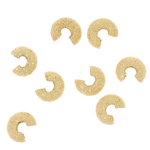 Caches perles à écraser diamantés 4 mm Doré x50