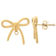 Clous d'oreilles noeuds - 16x17 mm - Acier inoxydable 304L Doré x2