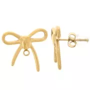 Clous d'oreilles noeuds - 16x17 mm - Acier inoxydable 304L Doré x2