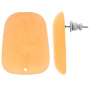 Clous d'oreilles trapèze en résine translucide 28x22 mm - Marbré orangé x2|raw }}