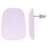 Clous d'oreilles trapèze en résine translucide 28x22 mm - Marbré Glycine x2