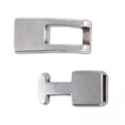 Fermoir rectangulaire crochet pour lacet 5 mm Placage Argent fin vieilli x1|raw }}