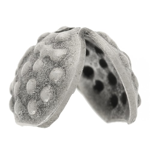 Cache noeuds décor relief  7 mm argenté vieilli x4