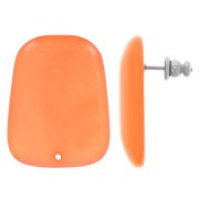 Clous d'oreilles trapèze en résine translucide 28x22 mm - Marbré Corail x2|raw }}