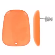 Clous d'oreilles trapèze en résine translucide 28x22 mm - Marbré Corail x2