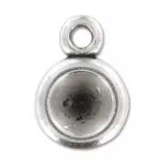 Pendentif porte cabochon PureCrystal 1028 1088 8 mm Placage Argent fin vieilli x1