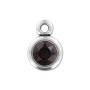 Pendentif porte cabochon PureCrystal 1028 1088 8 mm Placage Argent fin vieilli x1