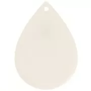 Pendentif goutte 31x22 mm en acétate - Ecru x1